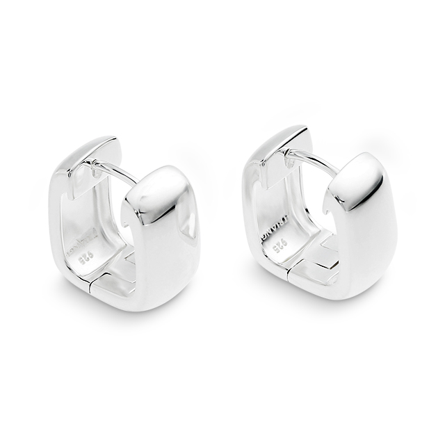 Creole quadratisch Silber hell 15 x 15 mm