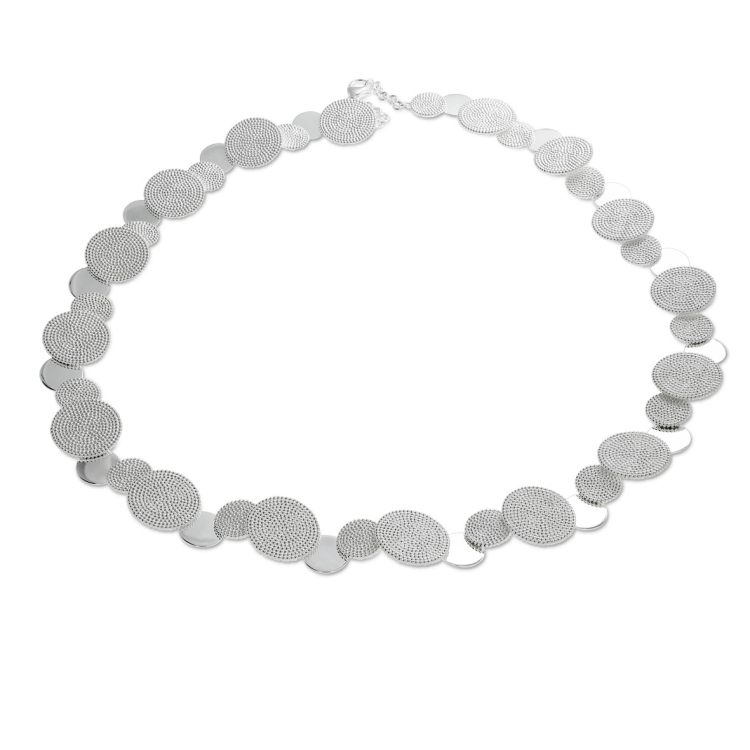 Necklace Dots silver light Disk 50 cm