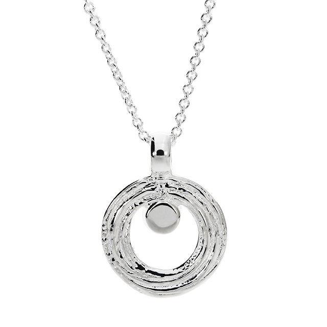 Pendant Strandcores Silver Swiss blue 3 mm round cab