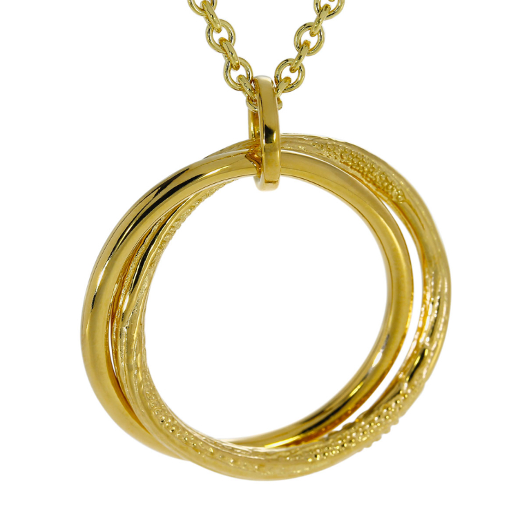 Pendant Strandcores silver gold plated double circles