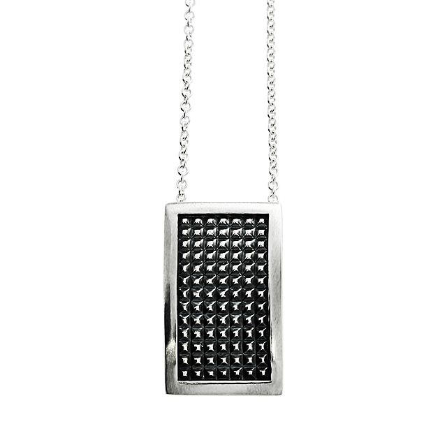 Anhänger Dots Silber 925 oxidiert 20 x 12 mm