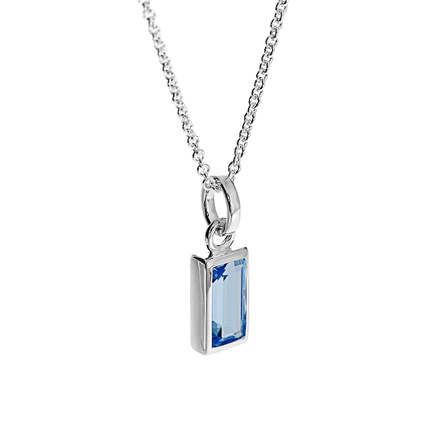 Anhänger Silber swiss blue topas 8 x 4 mm