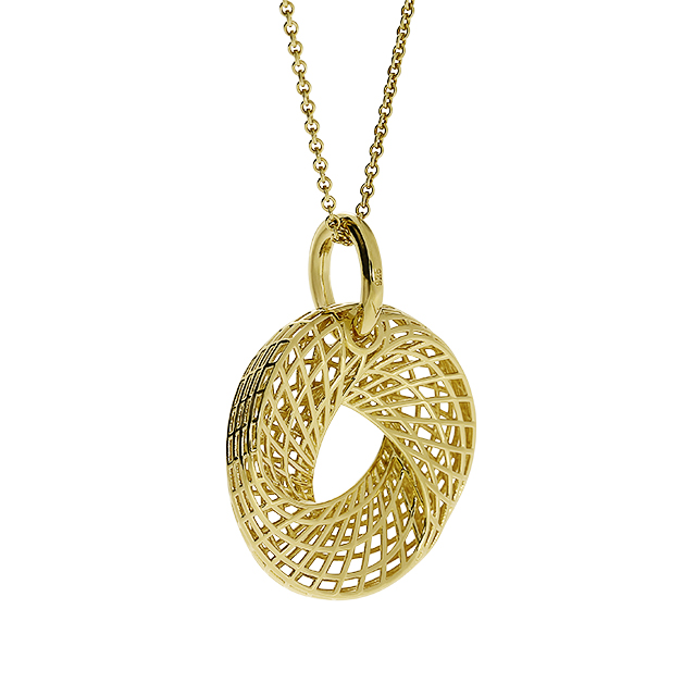 Anhänger Gitternetz Silber gold-plattiert 24 mm