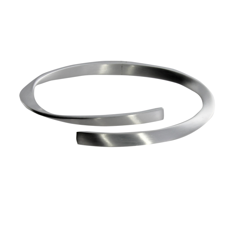 Bangle 925 silver matt with opening hinge