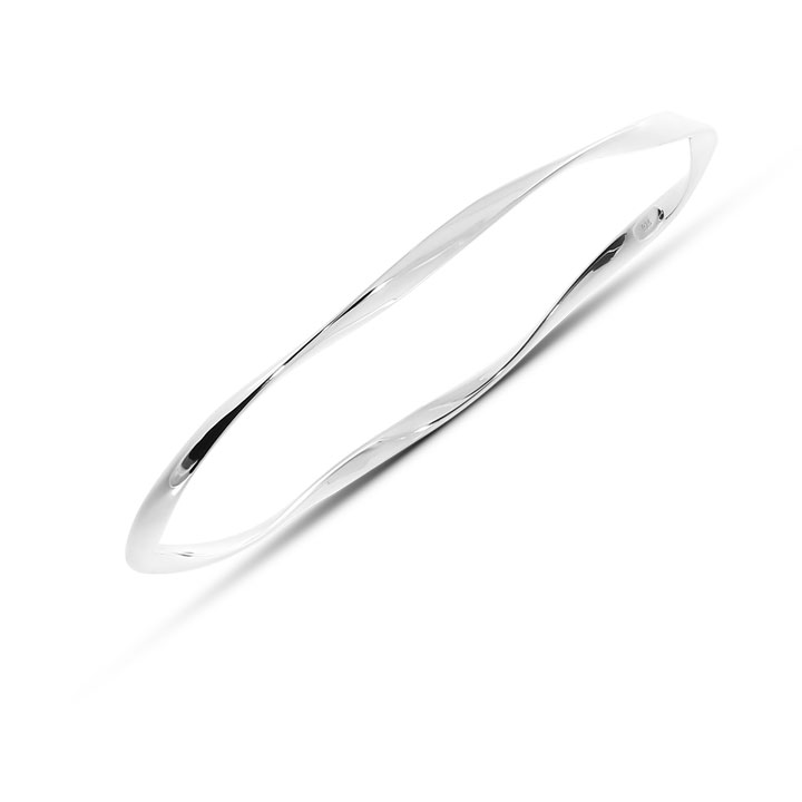 Bangle 925 silver polished twistet