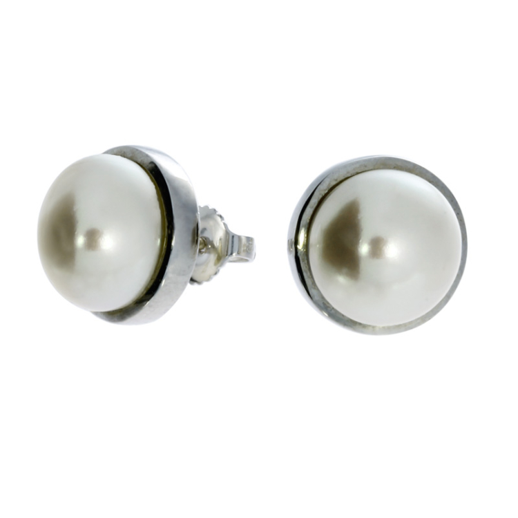 Stud earrings si pearl 10mm SW