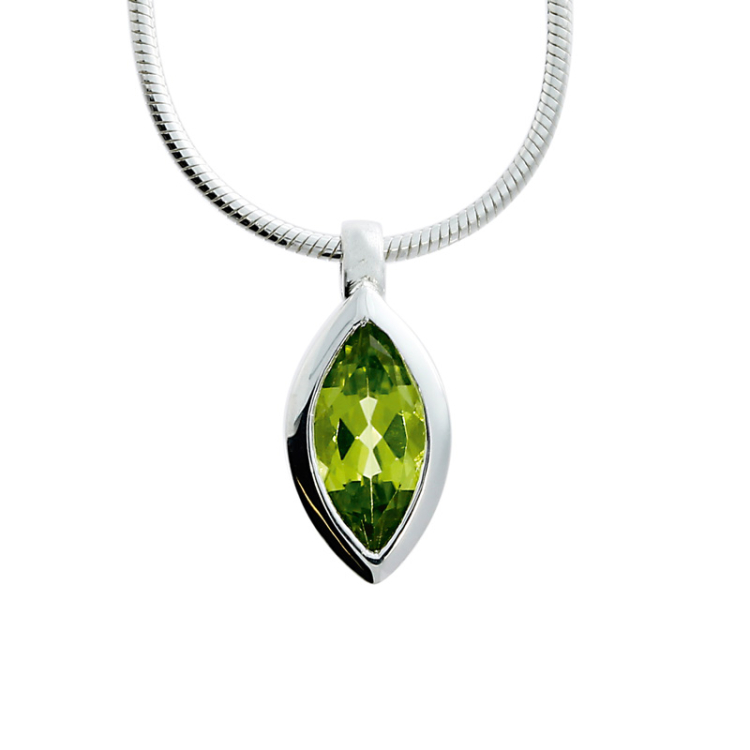 Pendant si peridot 10x5mm nav fac