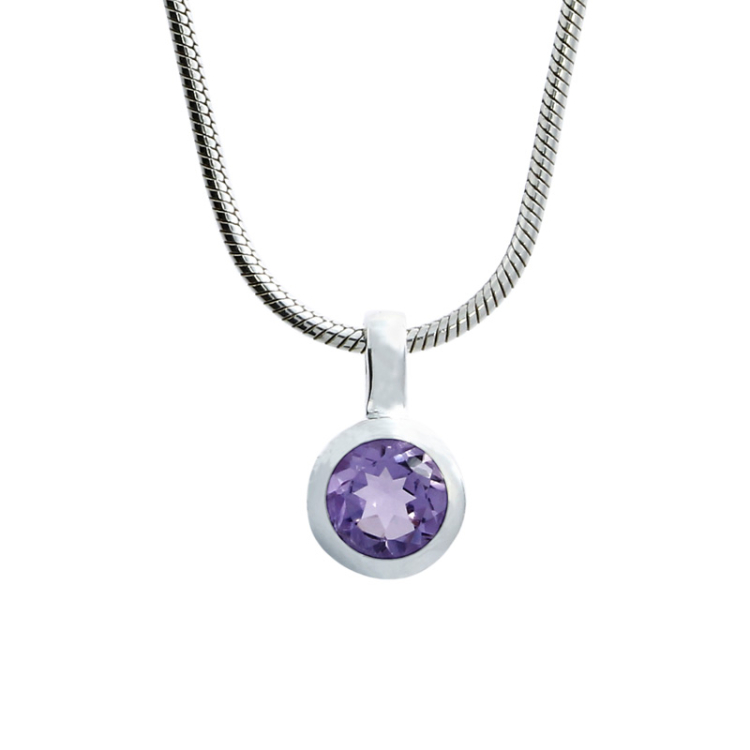 Anhänger si Amethyst rund fac incl Kette