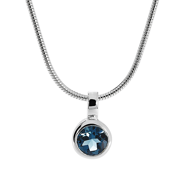 Anhänger Silber blauer Topas 5 mm rund fac