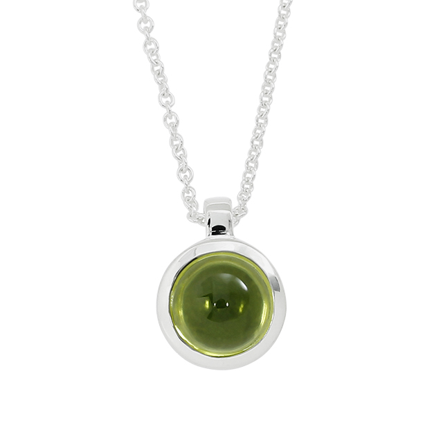 Anhänger Silber Peridot 7 mm cab