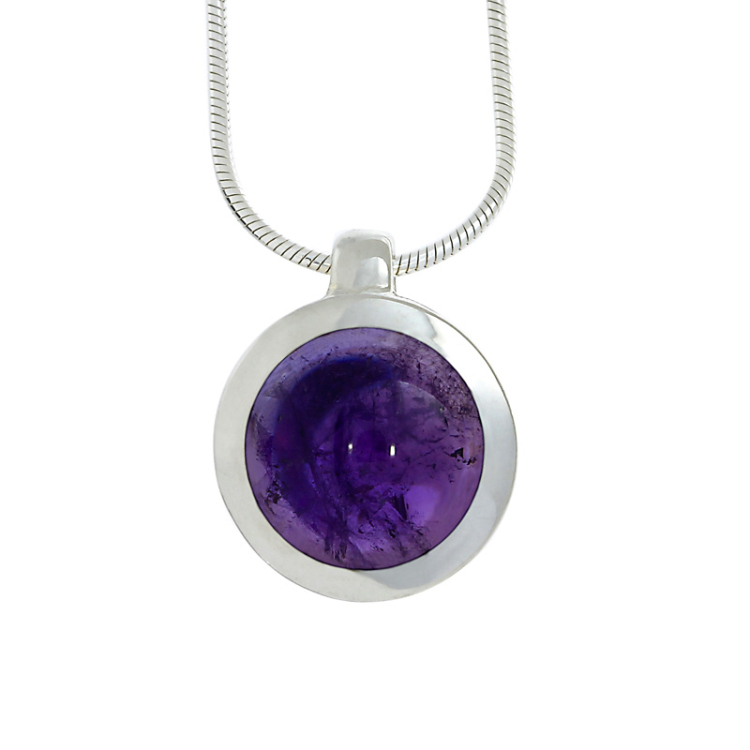 Pendant si amethyst 9 mm cab