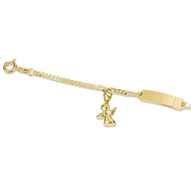 Ident bracelet with mini angel gold plated
