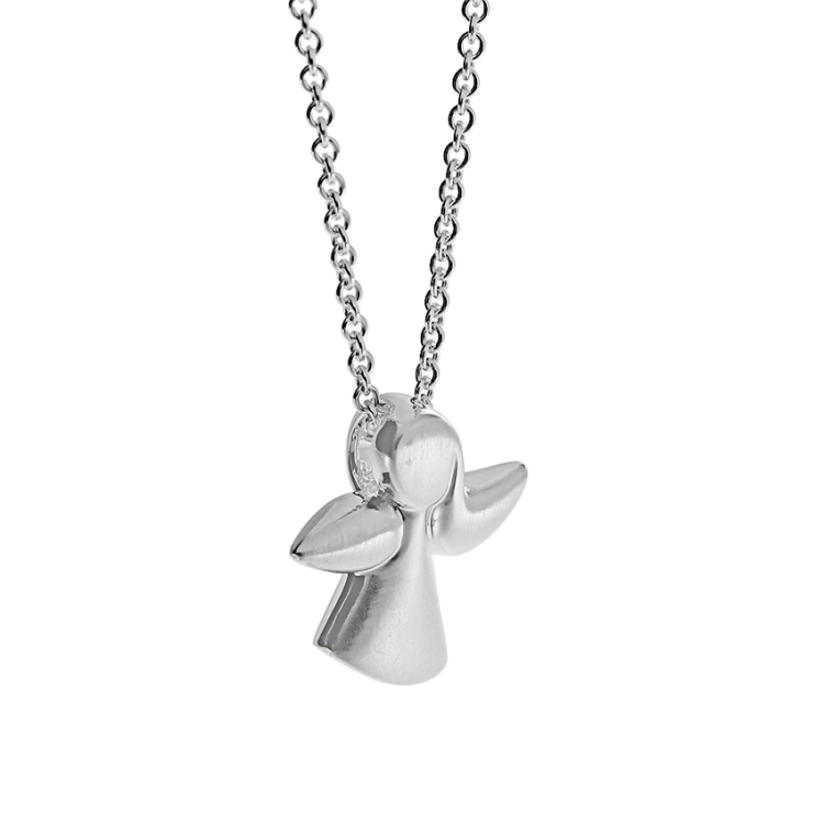 Pendant guardian angel midi silver light 12 mm incl. anchor chain 42 cm