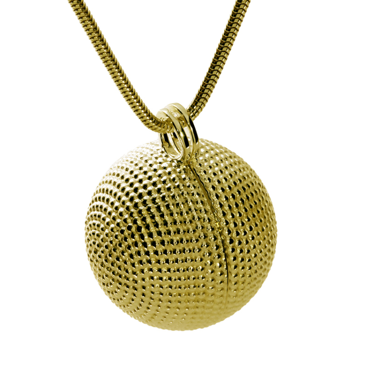 Pendant Dots wishing ball 16mm si gold plated Anchor chain