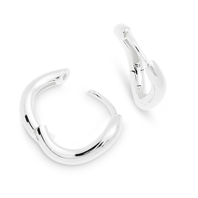 Creole Silber hell, gebogen Durchmesser 18mm