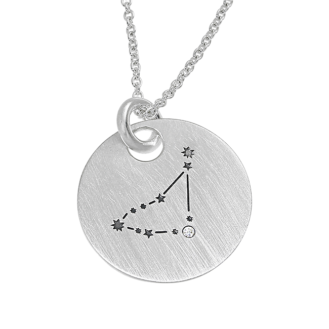 Sternbild Silber Steinbock Diamant 0,02ct TWSi Gravur nein