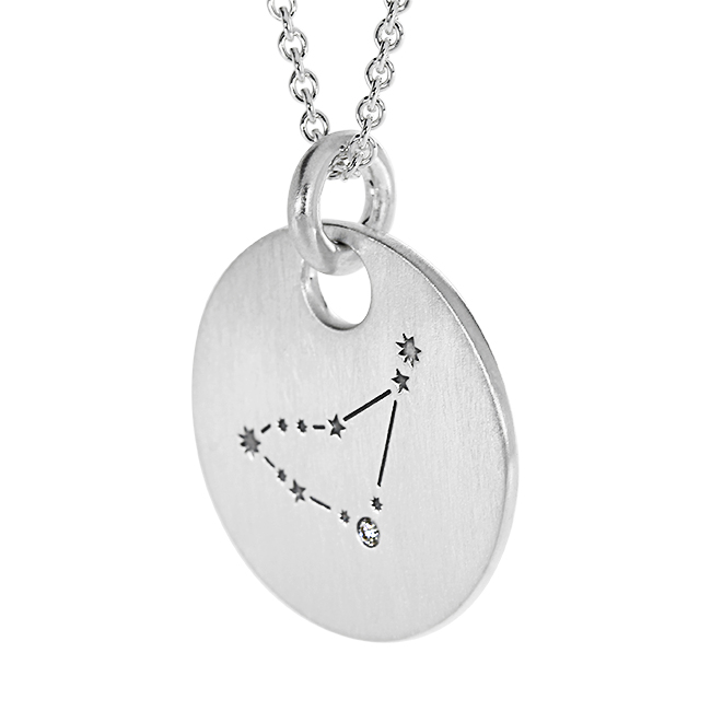 Sternbild Silber Steinbock Diamant 0,02ct TWSi Gravur nein