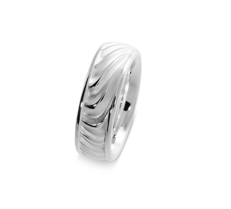 Ring Waves 6 mm Silber Größe 56