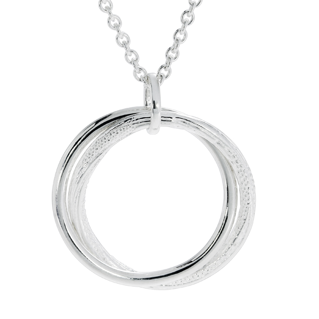 Pendant Strandcores silver light double circles incl. anchor chain