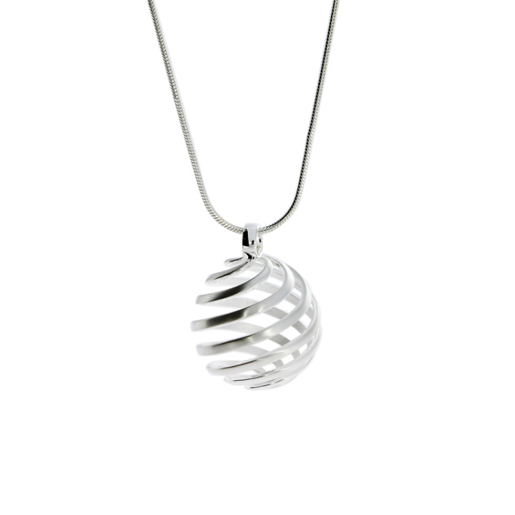 Escher ball silver matt 12 mm  incl. chain 42 cm