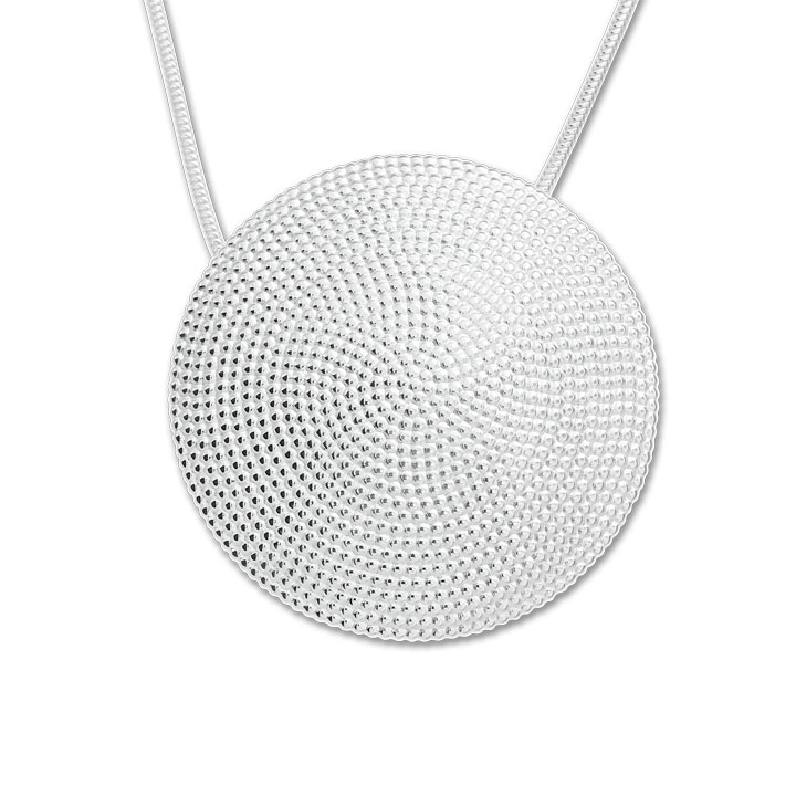 Pendant silver dots silver 35 mm incl. chain 45 cm