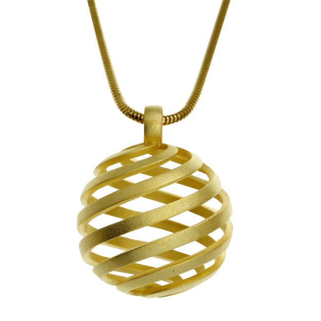 Escher ball silver yellow gold plating 22 mm incl. chain 45 cm