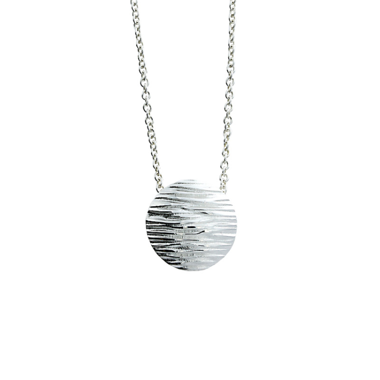 Pendant Crease round 12 mm silver light incl. chain