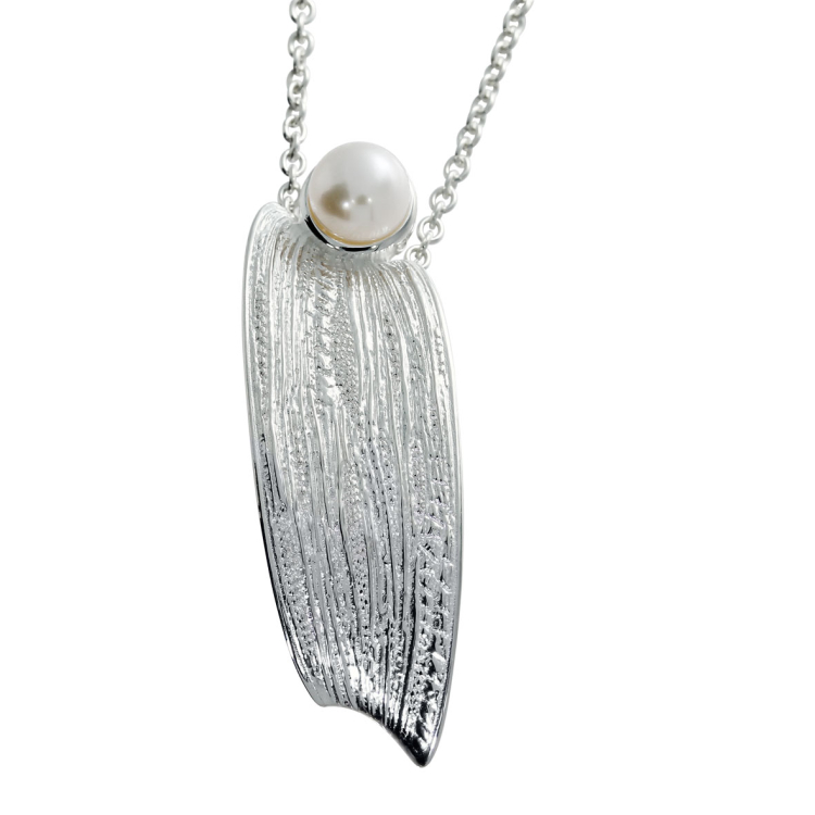 Pendant Strandcores silver light pearl incl. chain