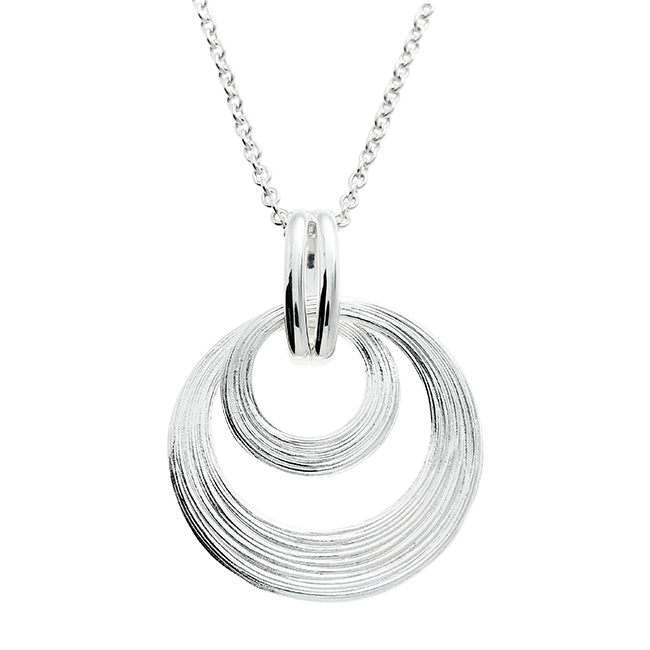 Pendant Crease Circle round 29 mm silver light incl. chain