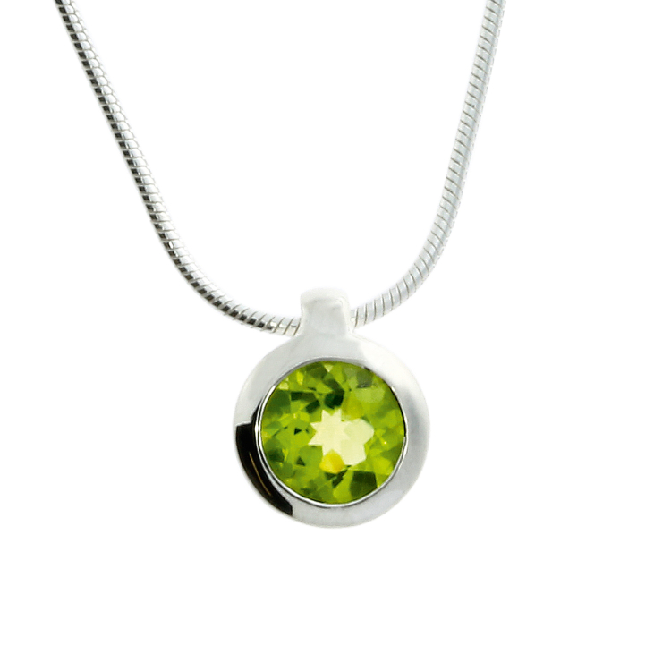 Pendant si Peridot 7mm round