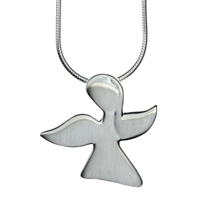 Small guardian angel 925 silver rhodium plated incl. snake chain