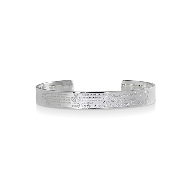 Bangle one world silver light men's size Inner diameter 72 mm