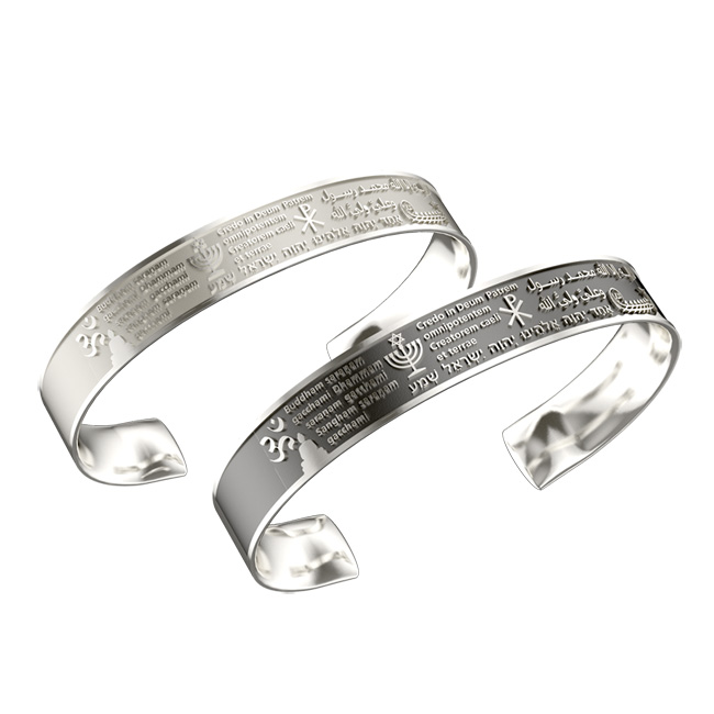 Bangle one world silver light men's size Inner diameter 72 mm