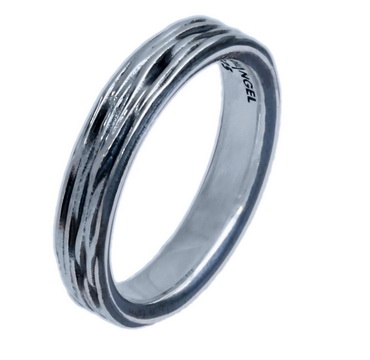 Ring Crease silver oxidised 4 mm  Crease Collection
