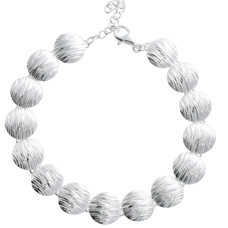Bracelet Crease Silver light  length 19 cm with extension chain