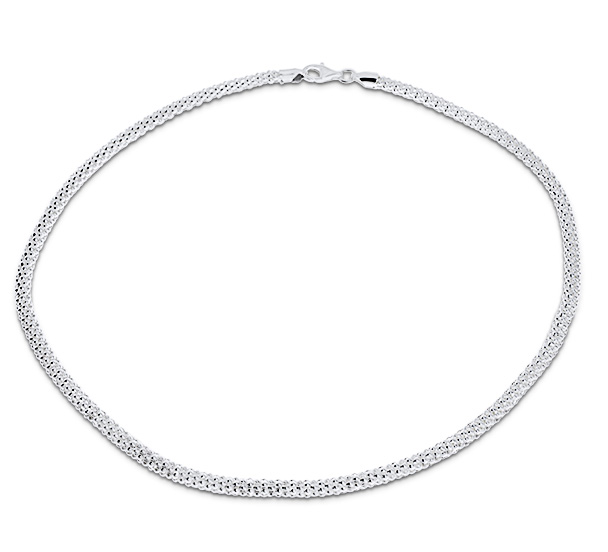 Himbeerkette Silber 5 mm Duchmesser  Länge 45 cm mit Karabiner