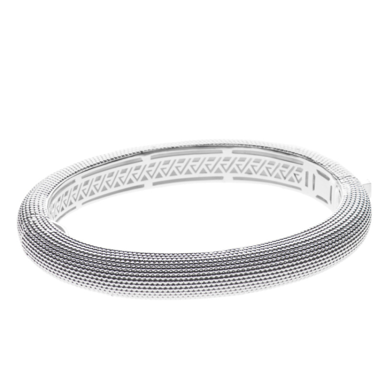Dots bangle 9 mm silver light with hinge