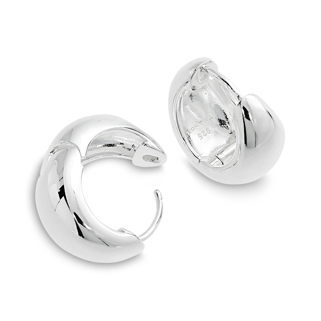 Creole Silber poliert Durchmesser 17 x 10 mm  mit Scharnier