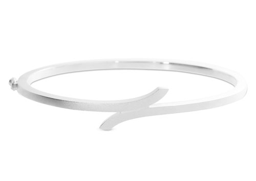 Bangle silver matt with hinge