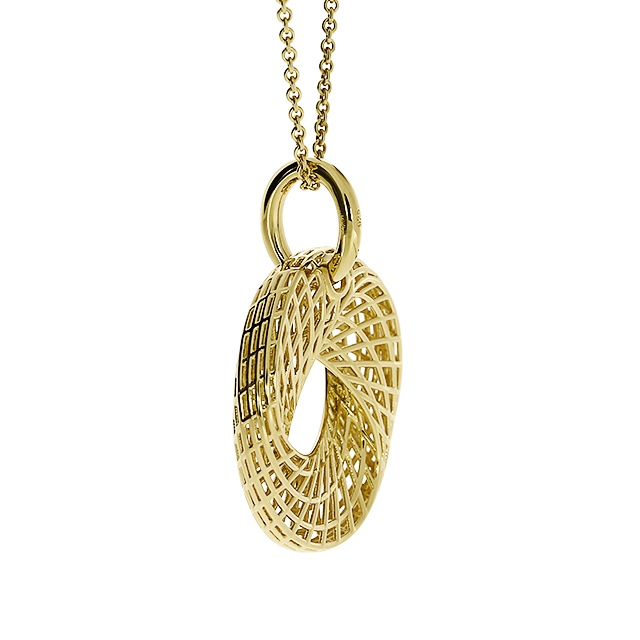 Anhänger Gitternetz Silber gold-plattiert 24 mm ohne Ankerkette