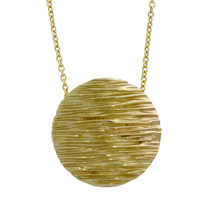Pendant Crease round 12.0 mm 585 Gold without chain
