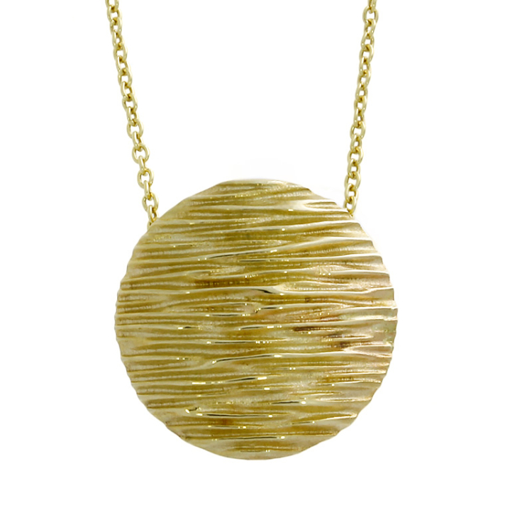 Pendant crease round 19.0 mm 585 gold without chain
