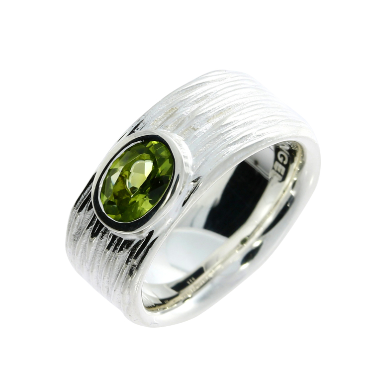 Ring si Crease peridot 7 x5 mm fac Ringgröße 56