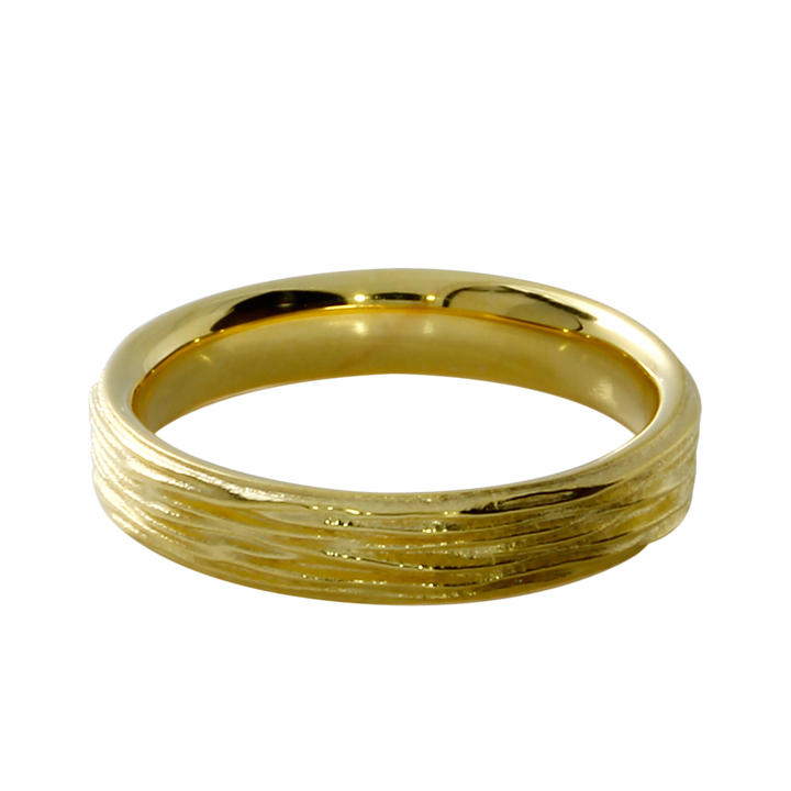Ring si Crease 4 mm si Gold-Plattiert Ringweite 50