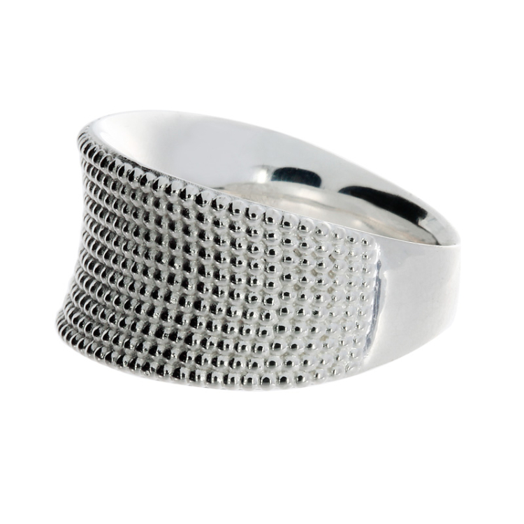 Ring Dots concave silver light Ring size 50