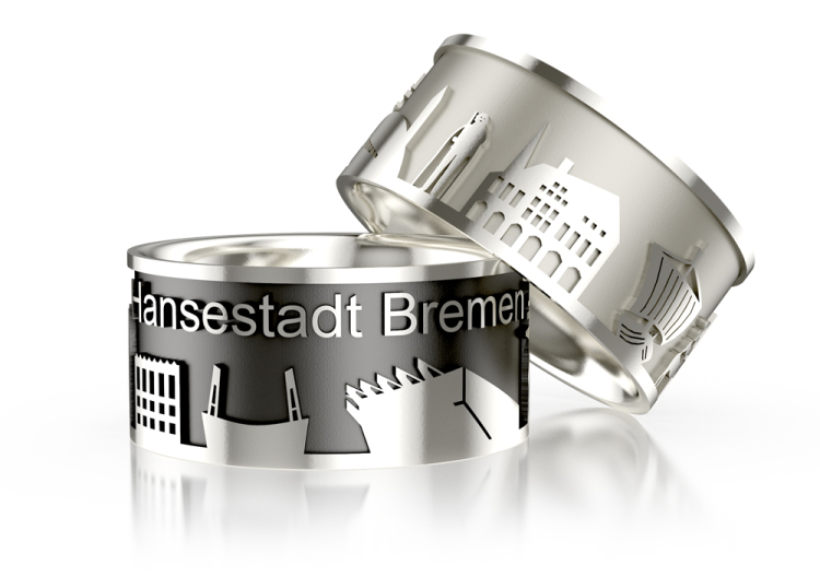 City ring Bremen silver light Ring size 52