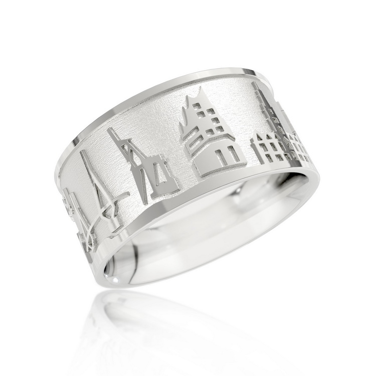 Ring City of Hamburg silver light Ring size 52