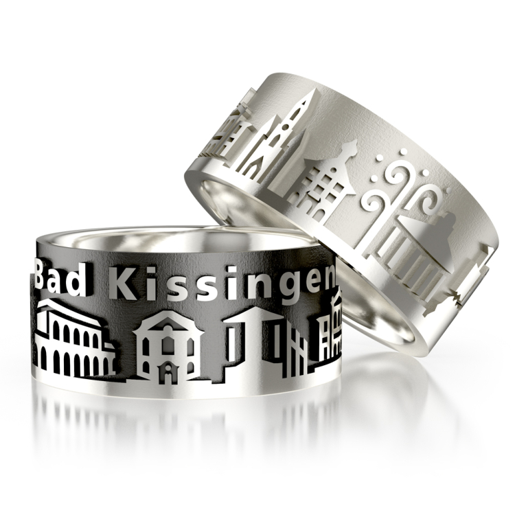 City ring Bad Kissingen silver oxidised Ring size 52