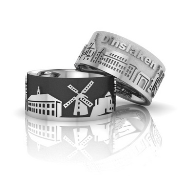 City ring Dinslaken silver oxidised Ring size 52
