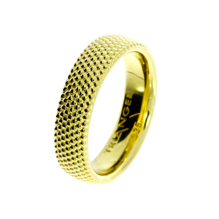 Ring No.3  Dots 5.0 mm Silber Gold-plattiert Ringweite 52